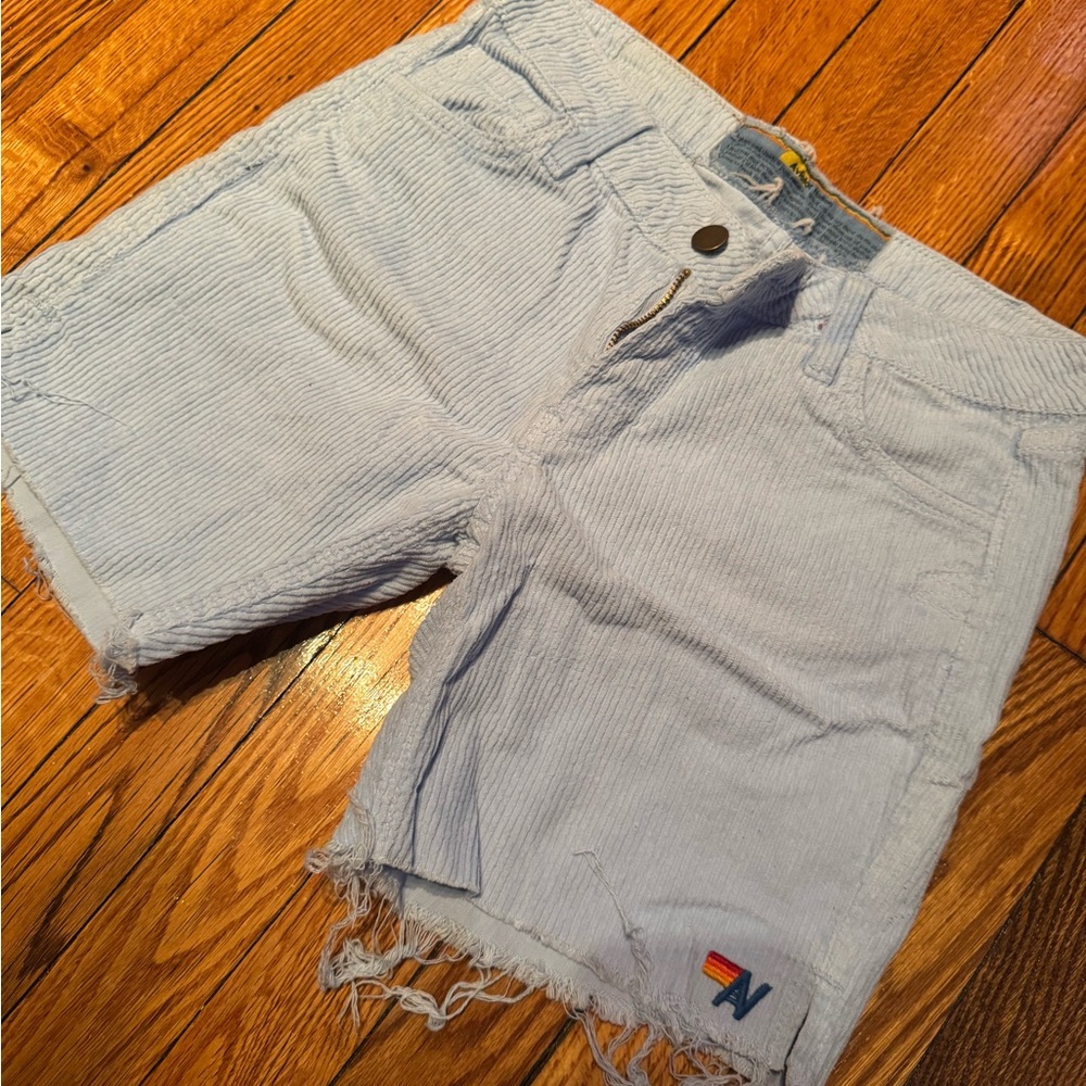 Super rare! Aviator Nation corduroy low rise shorts light blue